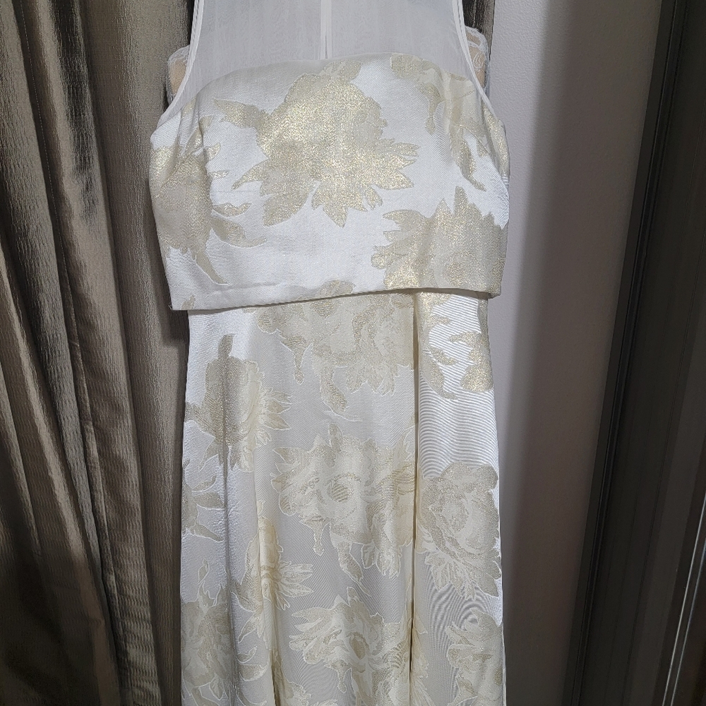 Gold and white formal dress